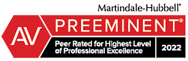 AV Preeminent Martindale-Hubbell Peer Rated for Highest Level of Professional Excellence 2022